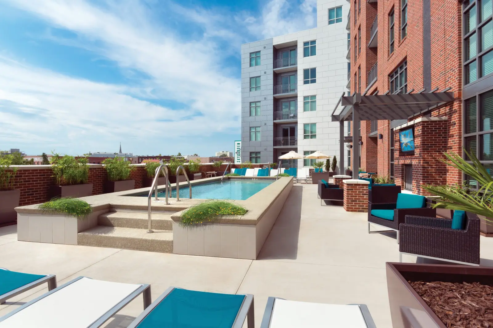 pool rendering skygarden student apartments charleston floor plan